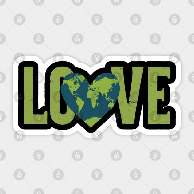 Love Earth Day Sticker by Creatifly Graphic Tees